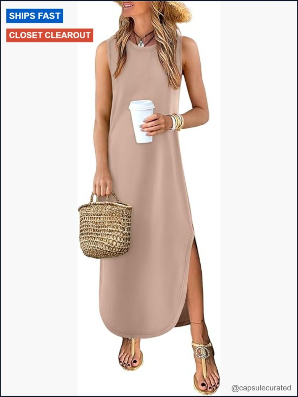 Sleeveless Maxi Dress with Pockets - Soft, Lightweight, A-Line Sundress